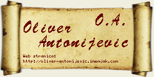 Oliver Antonijević vizit kartica